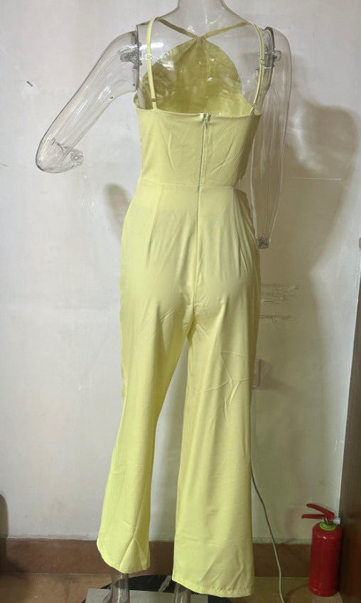 Women's Fashion Solid Color Wide Leg Jumpsuit