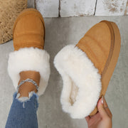 Winter Plush Slippers Home Thick-soled Warm Cotton Slippers Women Outdoor Garden Shoes - Laizhan Accessories 