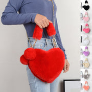 Love Bags Soft Plush Handbags Women Valentine's Day Party Bag - Laizhan Accessories 