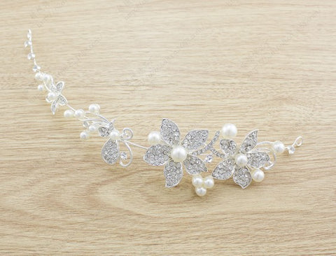 Butterfly Bridal Jewelry Set Chain Pearl Jewelry Three Piece Bridal Soft Chain Headdress Bridal Jewelry Set - Laizhan Accessories 