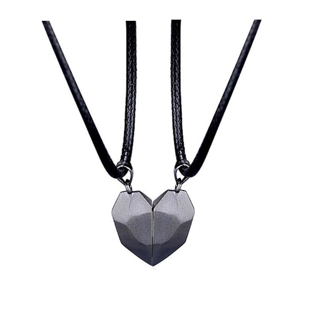 Creative Magnet Necklace Love Heart Broken Men And Women - Laizhan Accessories 