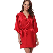 Women's Short Silk Bridesmaid Robes - Laizhan Accessories 