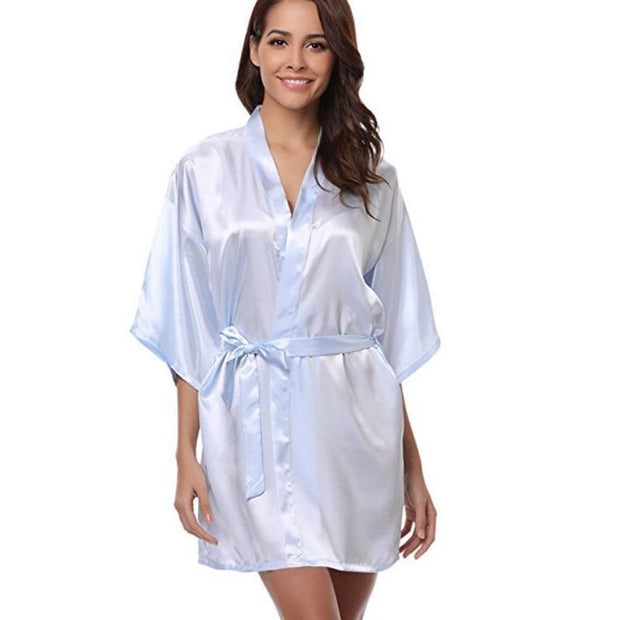 Women's Short Silk Bridesmaid Robes - Laizhan Accessories 