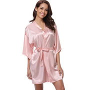 Women's Short Silk Bridesmaid Robes - Laizhan Accessories 