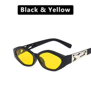 SO&EI Retro Small Frame Polygon Cat Eyes Women Sunglasses Brand Designer Fashion Cheetah Decoration Ladies Sun Glasses UV400 - Laizhan Accessories 