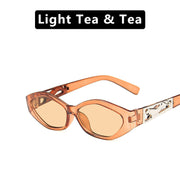 SO&EI Retro Small Frame Polygon Cat Eyes Women Sunglasses Brand Designer Fashion Cheetah Decoration Ladies Sun Glasses UV400 - Laizhan Accessories 