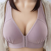 Large Size Front Button Comfort Gathers Breathable Thin Non-Wire Bra - Laizhan Accessories 