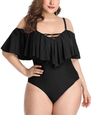 Ruffled plus size slimming bikini