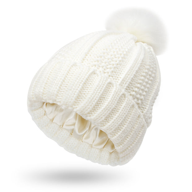 Stretchy Satin Lined Skull Knit Hats - Laizhan Accessories 