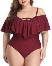 Ruffled plus size slimming bikini