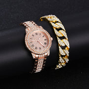 Rhinestone Quartz  Fashion Analog Wrist Watch & Bracelet - Laizhan Accessories 