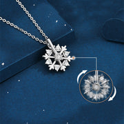 Rotatable 925 Silver Snowflake Necklace Women Luxury Niche Design Shiny Rhinestone Jewelry Autumn And Winter Birthday Gift For Friends - Laizhan Accessories 