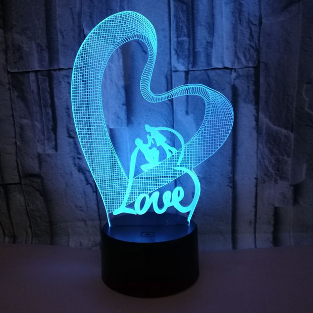 Love LOVE 3D led colorful night light - Laizhan Accessories 