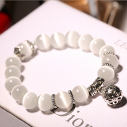 Natural opal beads bracelets crystal fashion women bracelet vintage stainless steel braceletes for women - Laizhan Accessories 