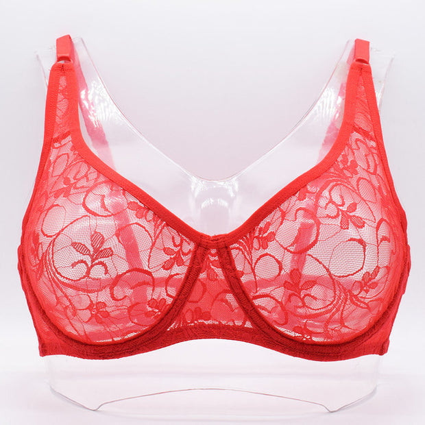 Plus Size Lace Bras For Women Underwired BH Hollow Out - Laizhan Accessories 