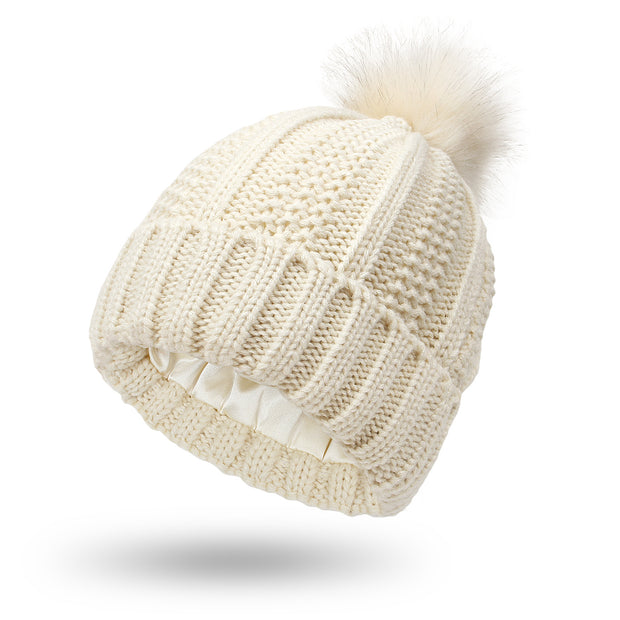 Stretchy Satin Lined Skull Knit Hats - Laizhan Accessories 