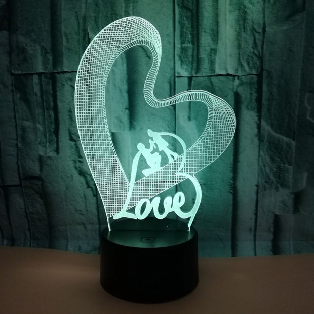 Love LOVE 3D led colorful night light - Laizhan Accessories 