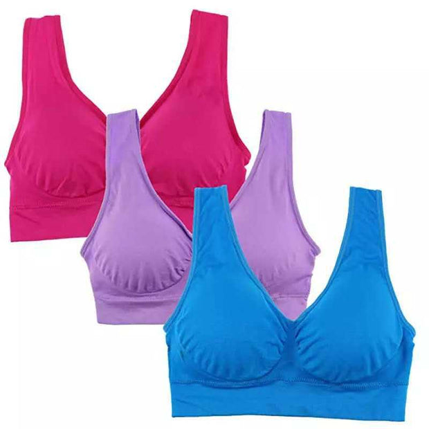 Women Yoga Tank Tops  Sports Bra Workout Fitness Running Crop Top - Laizhan Accessories 