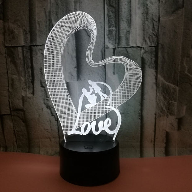 Love LOVE 3D led colorful night light - Laizhan Accessories 