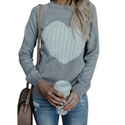 Love Printed Pullover Sweater For Women Solid Color Spring And Autumn Clothes Valentines Day - Laizhan Accessories 