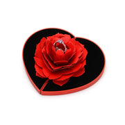 3D Love Box Heart-shaped Rose Flower Rotating Ring Box Valentines Day Gift - Laizhan Accessories 