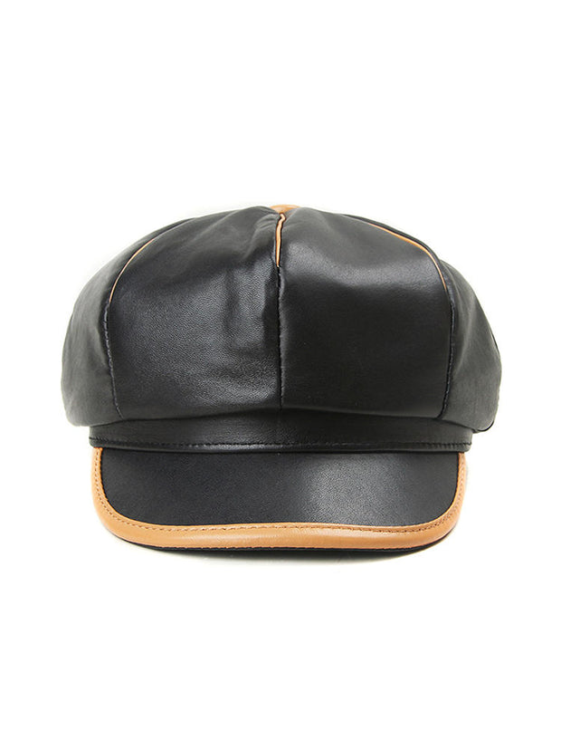 Retro Lambskin Color Matching Beret