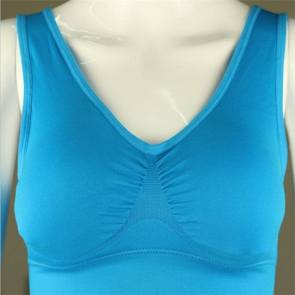 Women Yoga Tank Tops  Sports Bra Workout Fitness Running Crop Top - Laizhan Accessories 