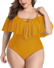 Ruffled plus size slimming bikini