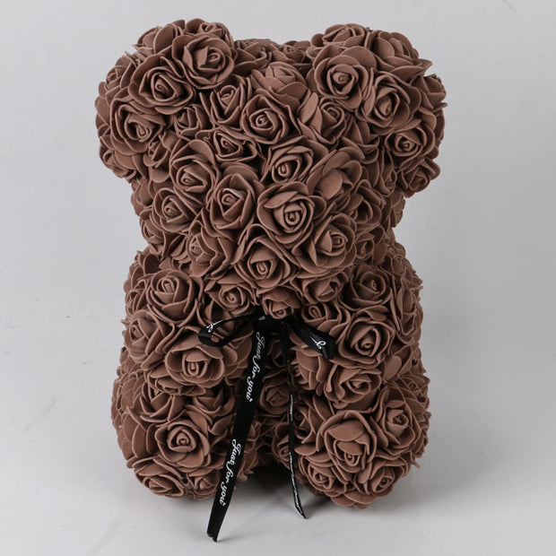 Valentine's Day Gift Rose Bear Eternal Flower Rose Teddy Bear PE Foam Bear 25cm Valentines Day - Laizhan Accessories 