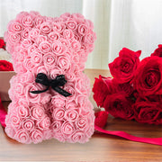 Valentine's Day Gift Rose Bear Eternal Flower Rose Teddy Bear PE Foam Bear 25cm Valentines Day - Laizhan Accessories 