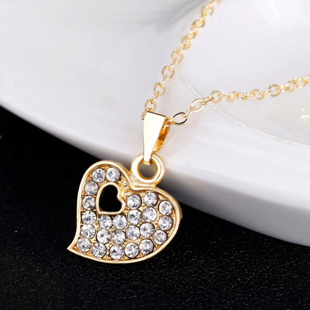 Love Plastic Mesh Bag Peach Heart Jewelry Set - Laizhan Accessories 