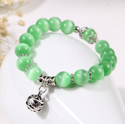 Natural opal beads bracelets crystal fashion women bracelet vintage stainless steel braceletes for women - Laizhan Accessories 