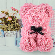 Valentine's Day Gift Rose Bear Eternal Flower Rose Teddy Bear PE Foam Bear 25cm Valentines Day - Laizhan Accessories 