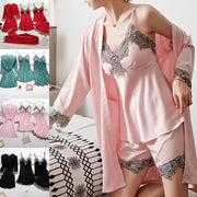 5PC Silk Robe Sleep Suit Robes Set - Laizhan Accessories 