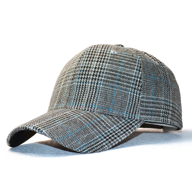 Vintage Bird Plaid Blended Knitted Baseball Cap Spring And Autumn Fashion