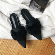 Women's Fluffy Fur Mules Slippers - Laizhan Accessories 