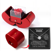 Fashion Jewelry Box Red Apple Christmas Gift Necklace Eternal Rose For Girl Mother's Day Valentine's Day Gifts With Artificial Flower Rose Flower Jewelry Box - Laizhan Accessories 