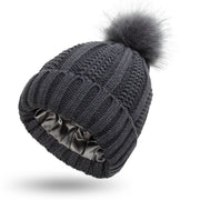 Stretchy Satin Lined Skull Knit Hats - Laizhan Accessories 