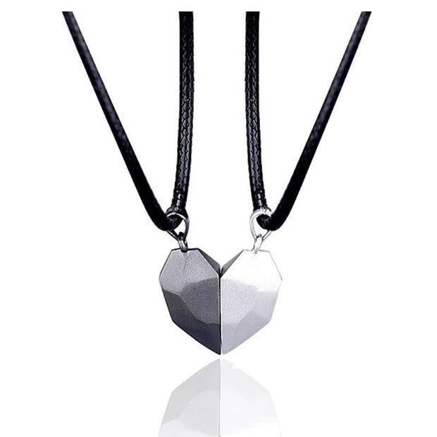 Creative Magnet Necklace Love Heart Broken Men And Women - Laizhan Accessories 