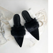 Women's Fluffy Fur Mules Slippers - Laizhan Accessories 