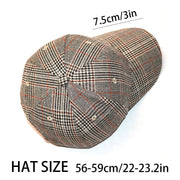 Vintage Bird Plaid Blended Knitted Baseball Cap Spring And Autumn Fashion