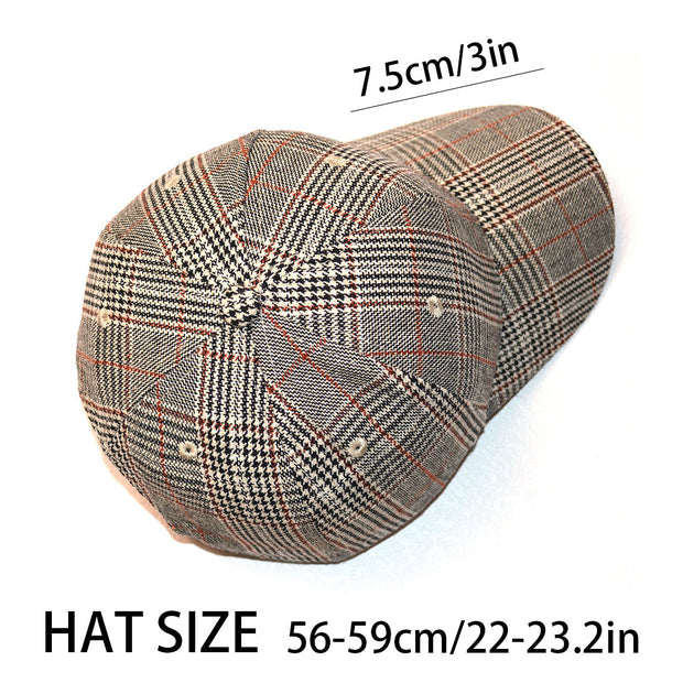 Vintage Bird Plaid Blended Knitted Baseball Cap Spring And Autumn Fashion