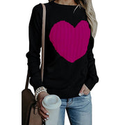 Love Printed Pullover Sweater For Women Solid Color Spring And Autumn Clothes Valentines Day - Laizhan Accessories 