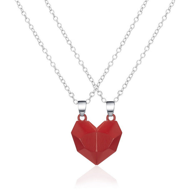 Creative Magnet Necklace Love Heart Broken Men And Women - Laizhan Accessories 