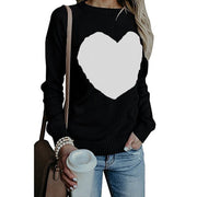 Love Printed Pullover Sweater For Women Solid Color Spring And Autumn Clothes Valentines Day - Laizhan Accessories 