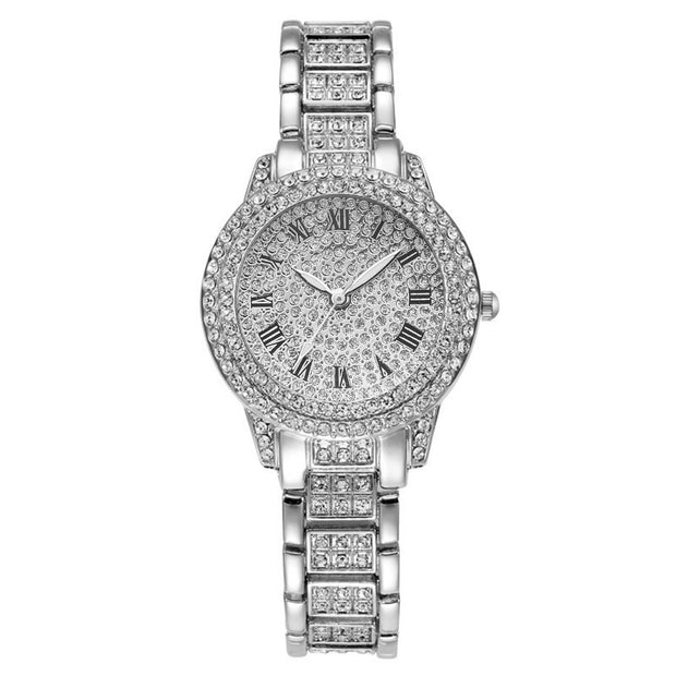 Rhinestone Quartz  Fashion Analog Wrist Watch & Bracelet - Laizhan Accessories 