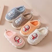 Cute Snowman Slippers Winter Indoor Household Warm Plush Thick-Soled Anti-slip Couple Home Slipper Soft Floor Bedroom House Shoes - Laizhan Accessories 