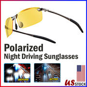 Polarized HD Night Driving Vision Glasses For Men & Women Aviator Sunglasses - Laizhan Accessories 