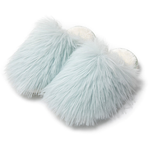 Long Hair Baotou Candy Color Cotton Slippers - Laizhan Accessories 