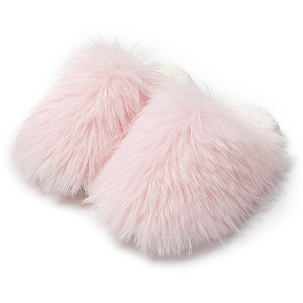 Long Hair Baotou Candy Color Cotton Slippers - Laizhan Accessories 